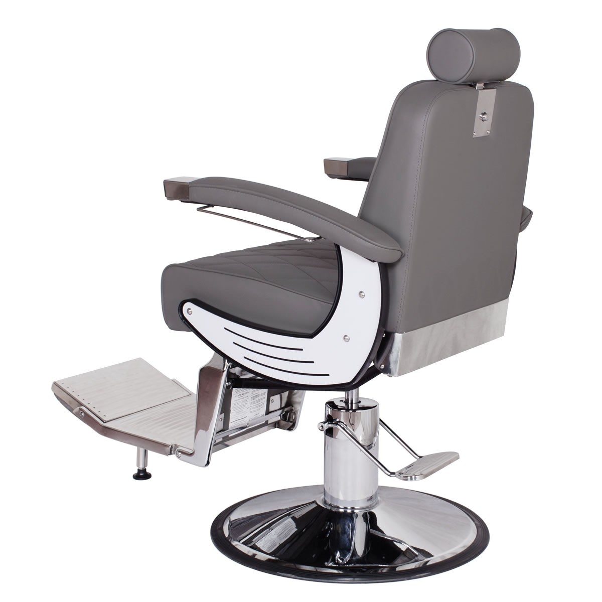 Baron Barber Chair In Grey Grey Barber Shop Chairs Barber Furniture Barber Equipment