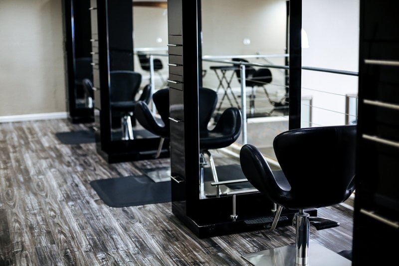 Salon Stations, salon styling stations, hair salon stations, double sided salon station, hair styling station