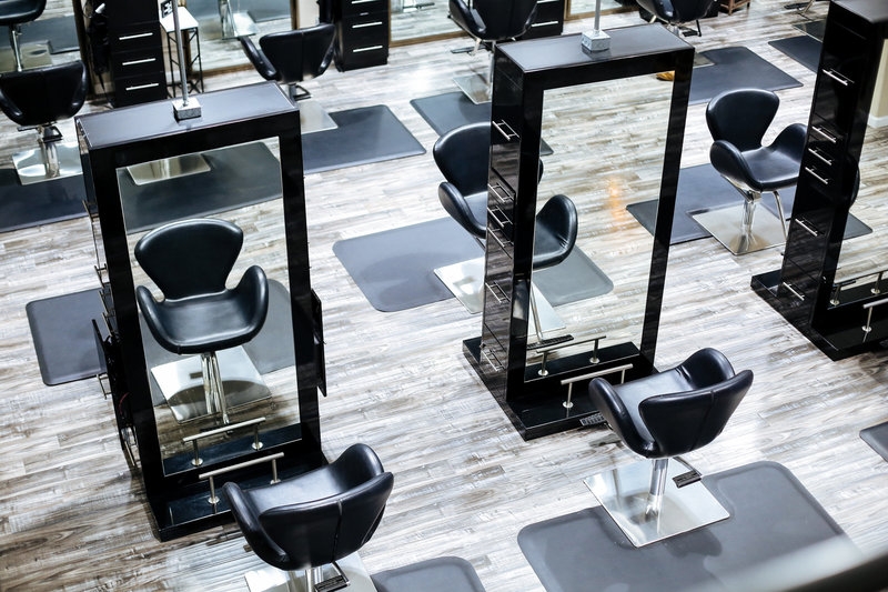 Salon Stations, salon styling stations, hair salon stations, double sided salon station, hair styling station